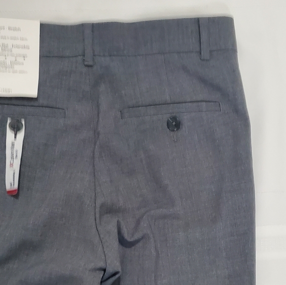 NWT Calvin Klein Boys Flat Front-Stretch Slim Fit Dress Pants Oxford Grey - Picture 7 of 8